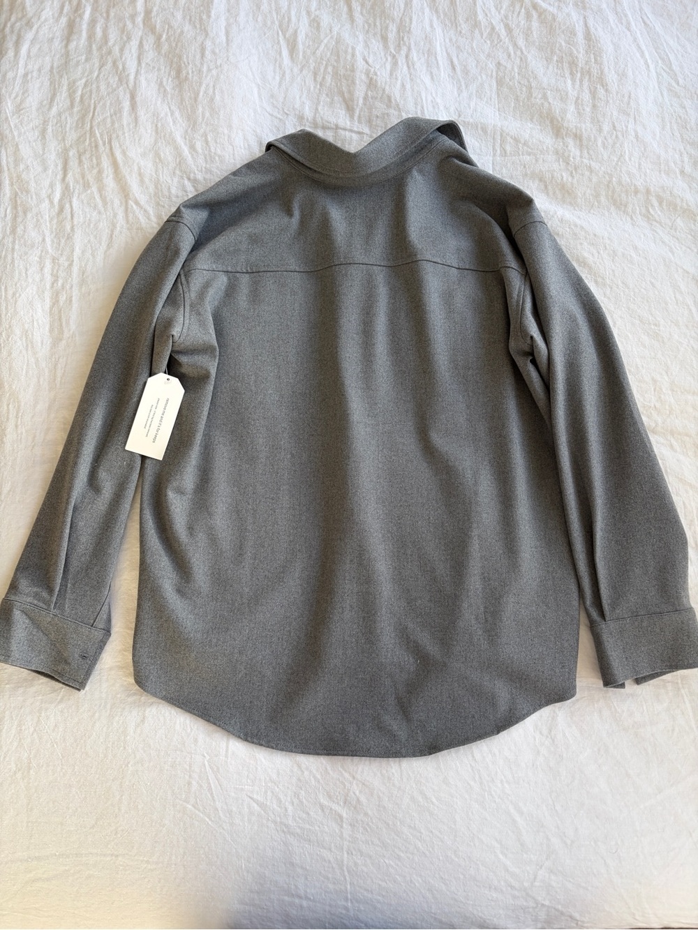 NWT Donni The Flannel Shirt Collar Pocket Button Down Up Jacket Heather Grey - Picture 7 of 8